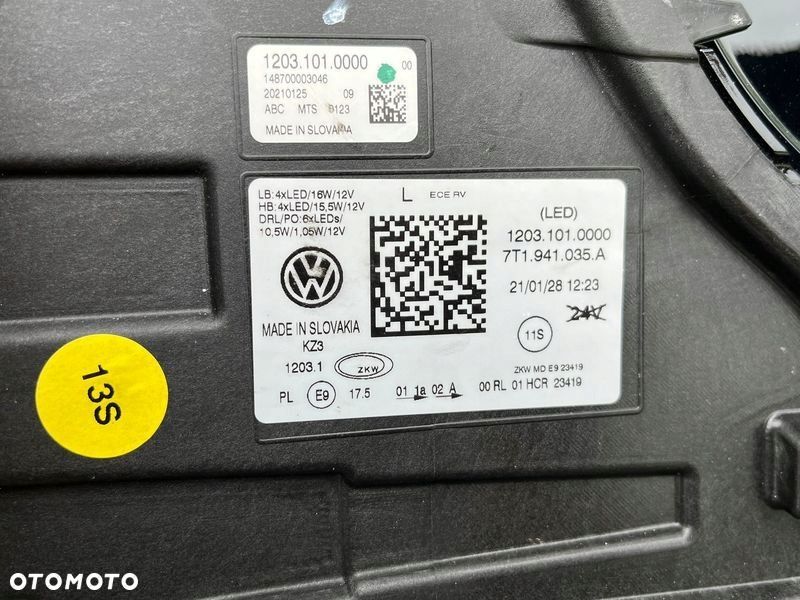 lampa full led lewa vw multivan t7 7t1941035a - 9