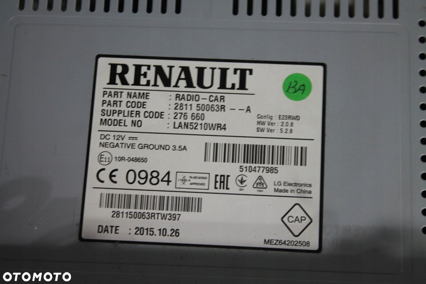 EKRAN WYŚWIETLACZ RADIO 281150063R CLIO IV 12-16 - 3