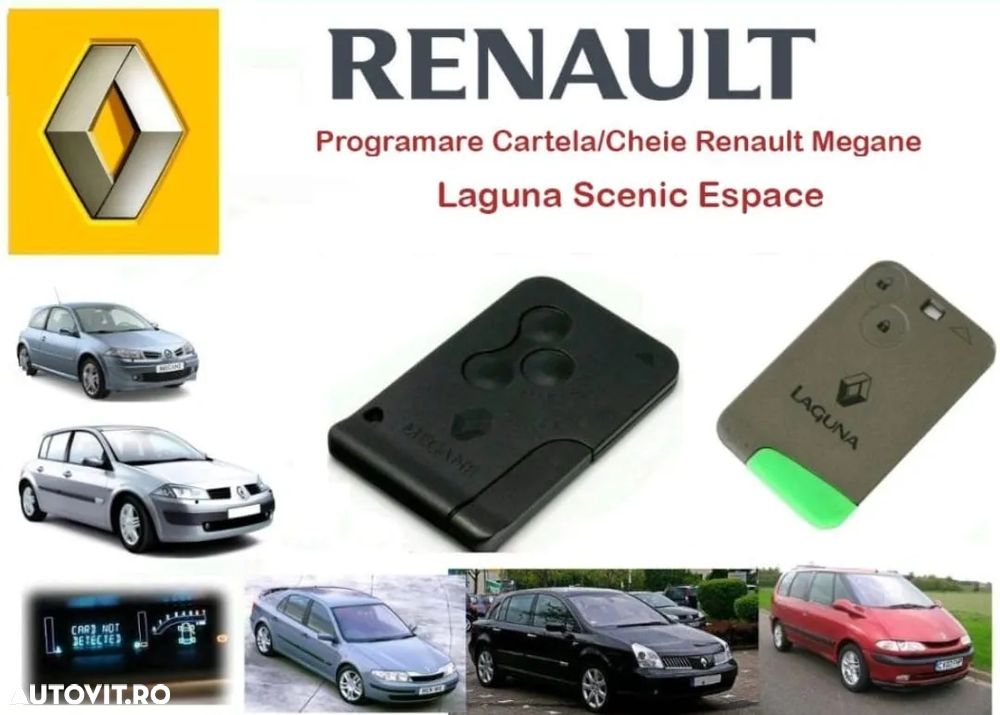 Cartela Renault Megane Laguna Scenic Espace Cheie/Card cu Programare - 1