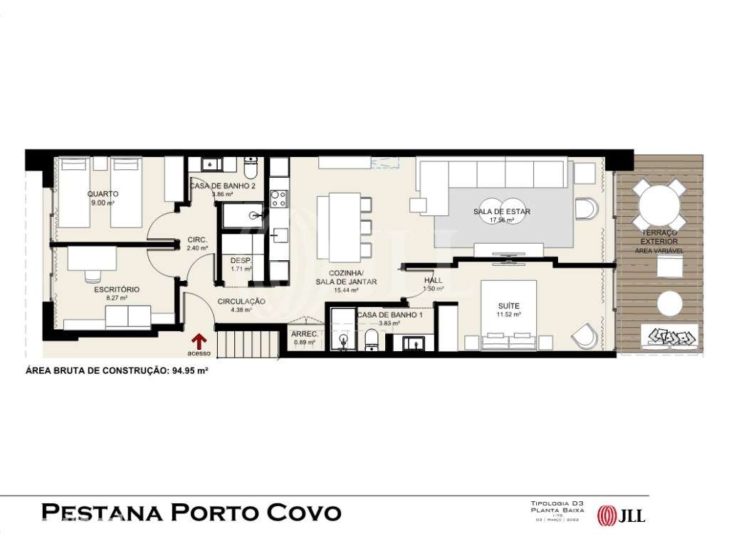Apartamento T2+1 com jardim e piscina, em Porto Covo, Sines - Grande imagem: 4/4