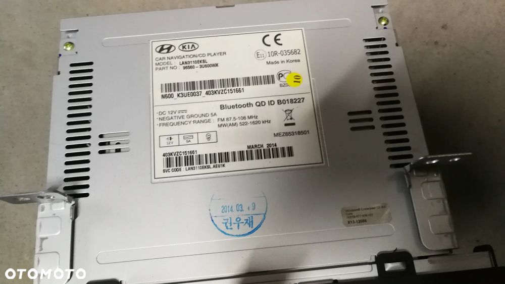 Radio nawigacja Kia Sportage III 96560-3u600wk 10-15 - 3