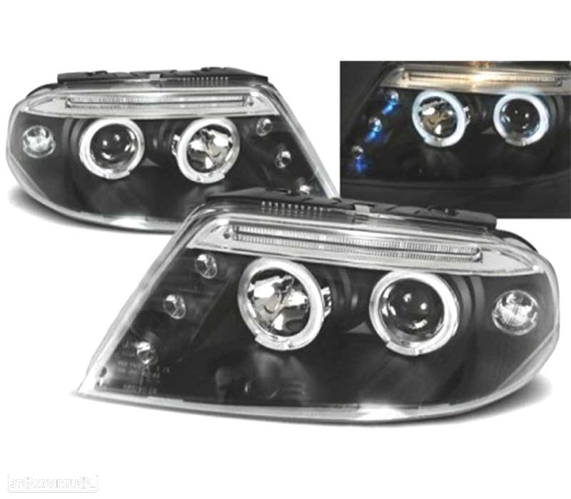 FARÓIS ANGEL EYES PARA VOLKSWAGEN VW PASSAT 3BG 00-05 PRETO - 3