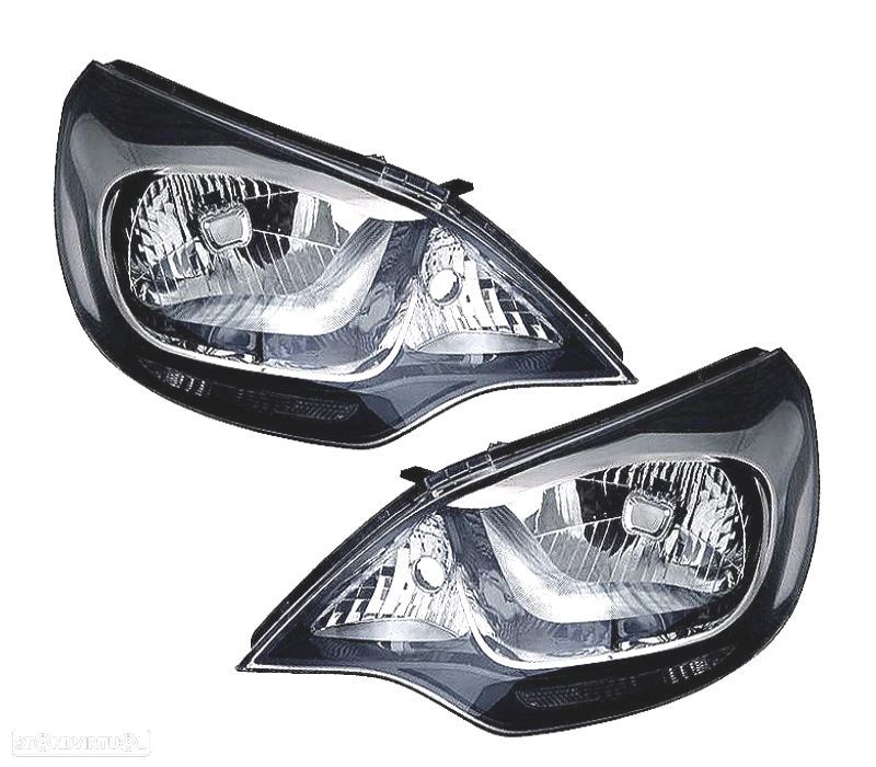 FARÓIS PARA KIA RIO 4P 12-14 FUNDO PRETO - 1