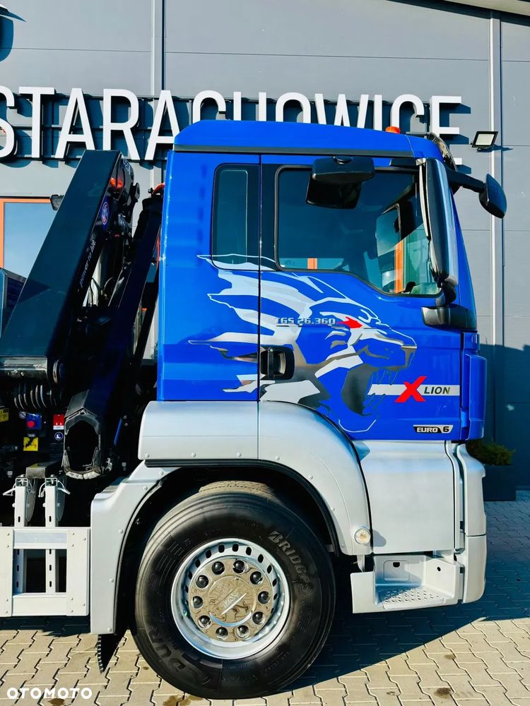 MAN TGS 26.360 // E6 // Klimatyzacja / 6x2 // platforma laweta 7,2m z HDS HMF 1420 // dzwig żuraw kran crane skrzynia uniwersalny - 25