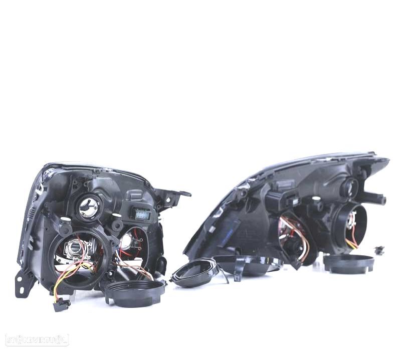 FARÓIS FRONTAIS ANGEL EYES OPEL VECTRA C 02-05 E OPEL SIGNUM 03-05 PRETO - 4
