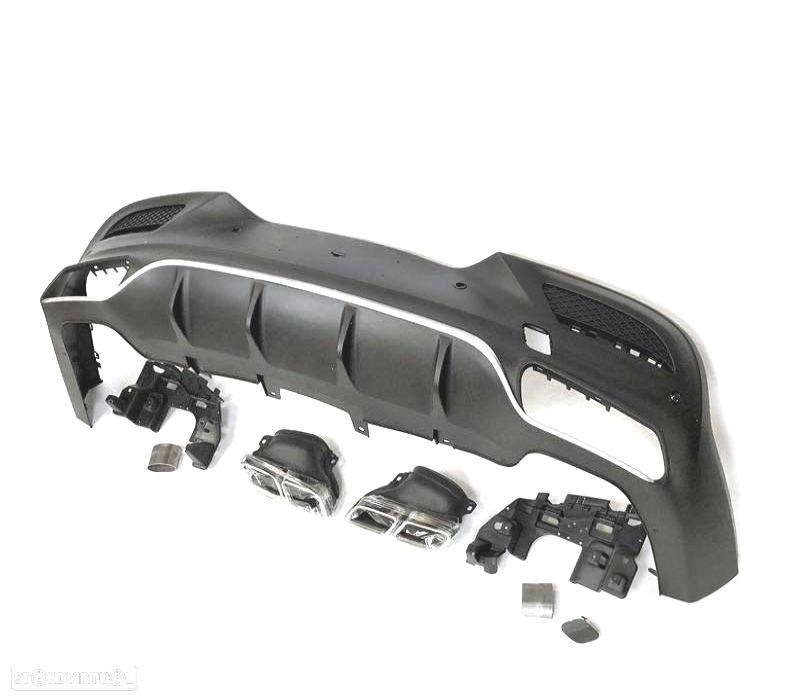 DIFUSOR MERCEDES C292 14-18 LOOK AMG GLE63 CROMADO + PONTEIRAS ESCAPE - 2