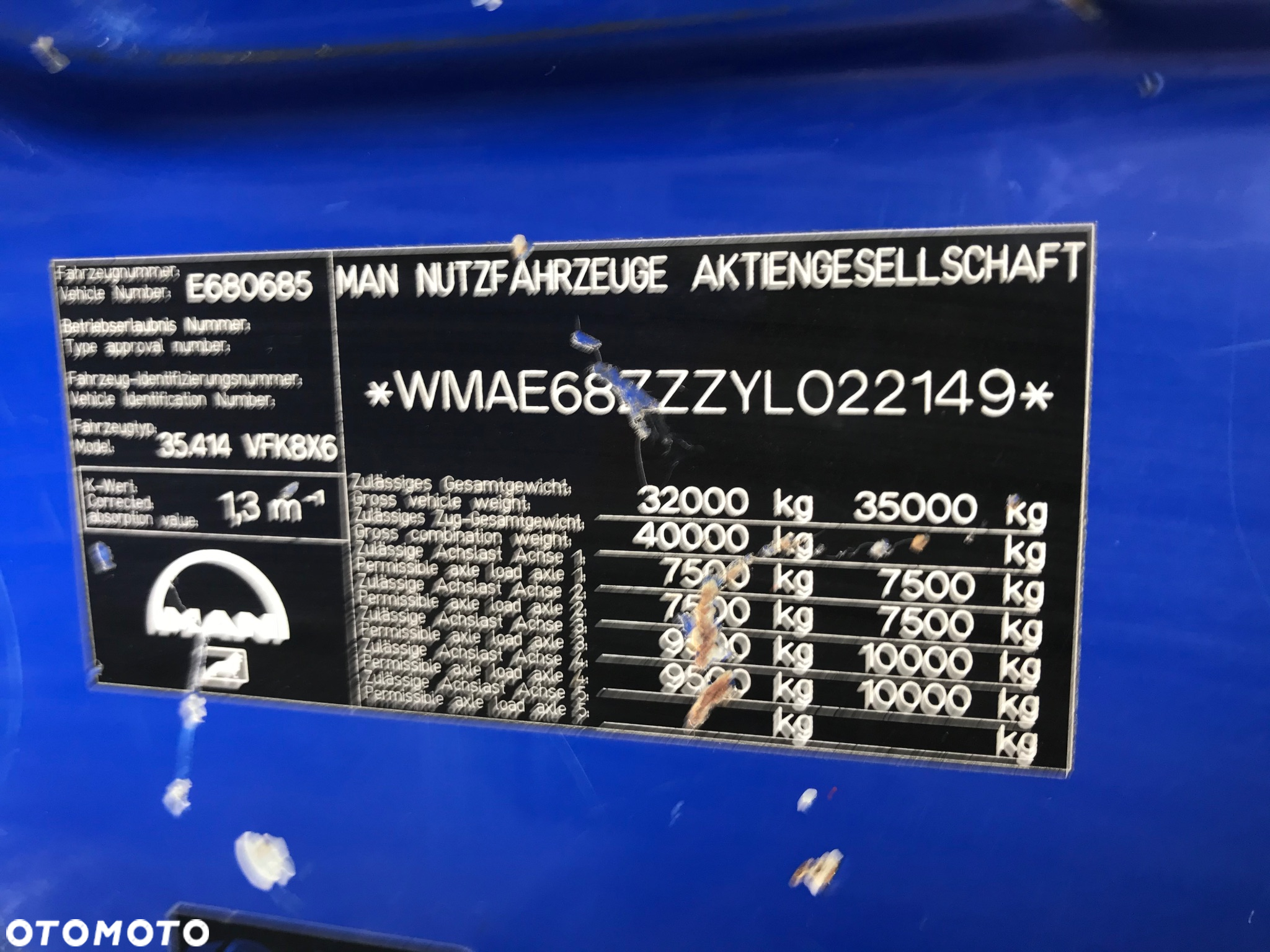 MAN F2000 FM 35.410 8x8 8x6 8x4  kipper wywrotka  8x8 8x6 - 11