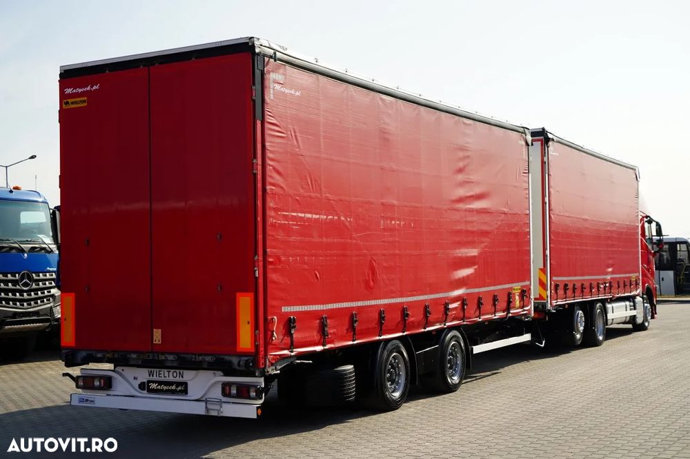 Volvo FH 460 / COMBINAȚIE TANDEM / 120 M3 / TRANSITION / I-SAVE / I-PARK COOL / DIRECȚIE CU RIDICARE AXLE / WIELTON / CORTINĂ ARMATĂ - 4