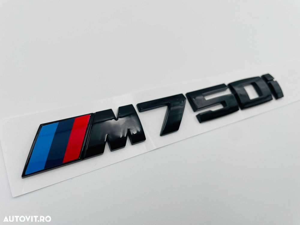 Emblema compatibila BMW M750i negru - 2
