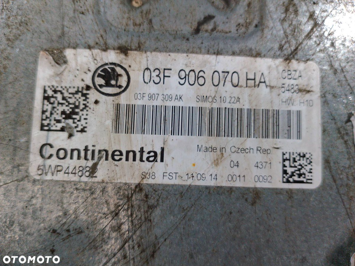 KOMPUTER, STEROWNIK SKODA RAPID 03F906070HA 5WP44882 1.2 TSI - 3