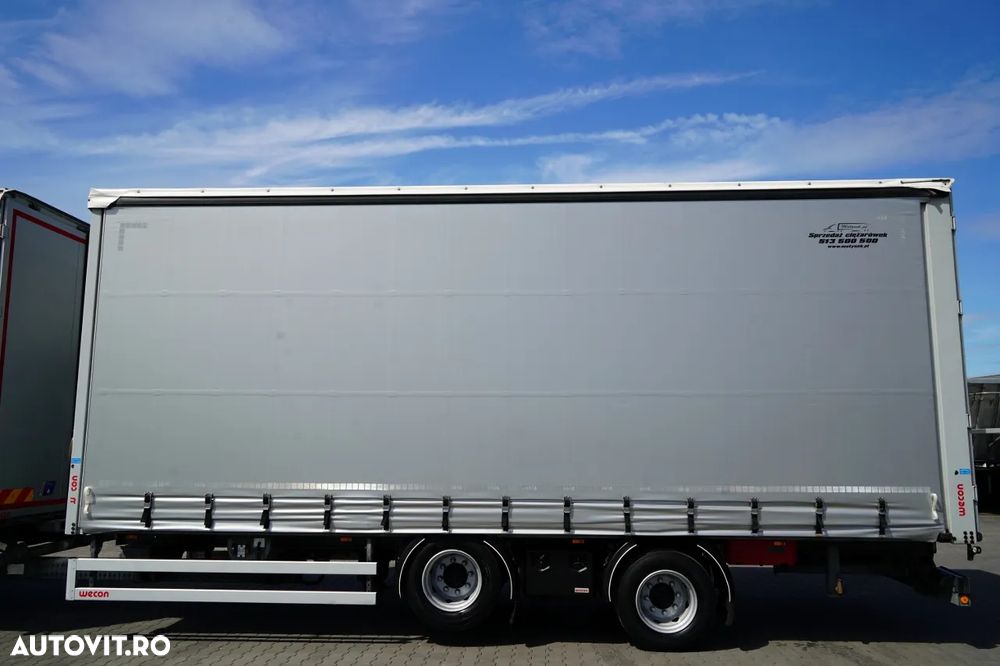 DAF XF 480 / CUPLAJ TANDEM / SSC / MEGA / PUNȚĂ RIDICATĂ / I-PARK COOL / ȘINGURI PENTRU STICLE / REMORCA WECON - 7,70 M / - 12