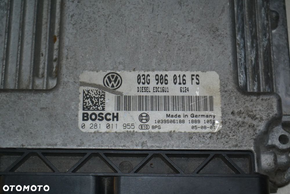 VW AUDI SEAT SKODA 1,9 TDI BRU KOMPUTER STEROWNIK SILNIKA 03G906016FS 0281011955 - 2