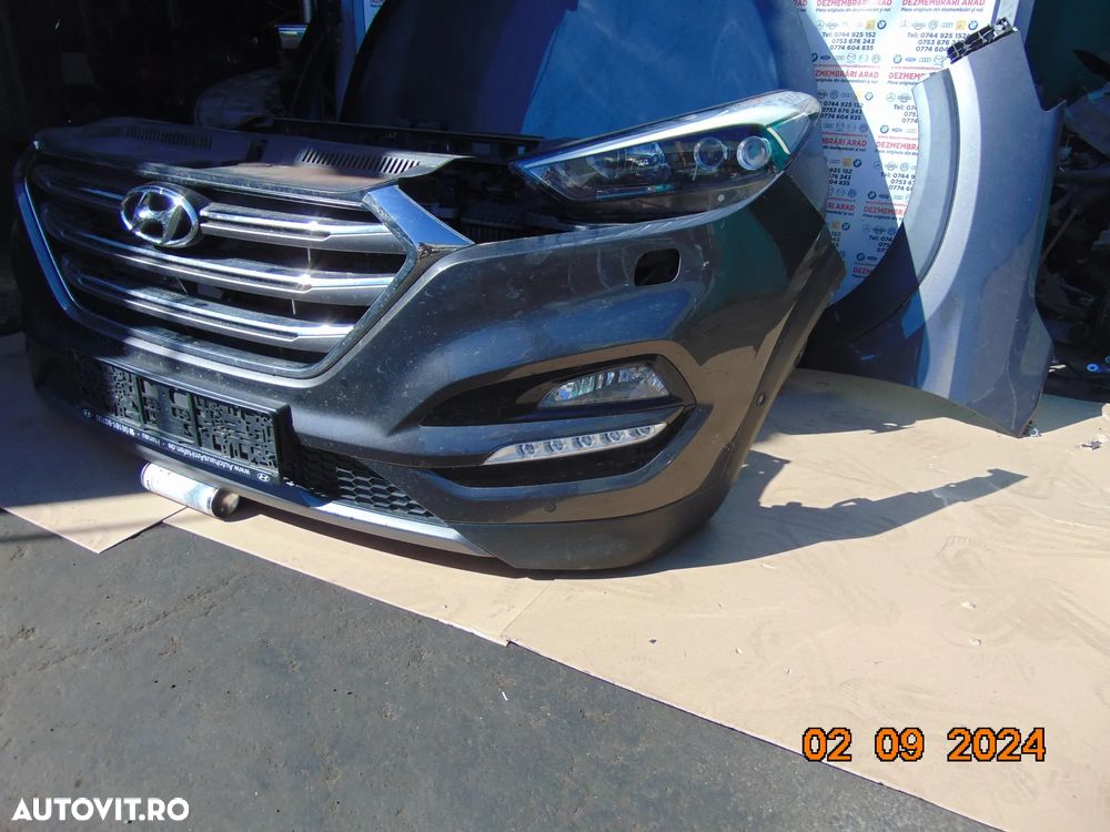 Fata completa Hyundai Tucson 2014-2015 bara fata trager aripi faruri capota radiatoare armatura ven - 6