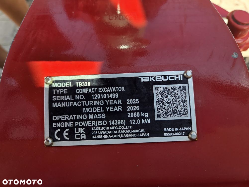 Takeuchi Koparka Minikoparka TAKEUCHI TB320 DEMO - Gwarancja - 3 łyżki - 9