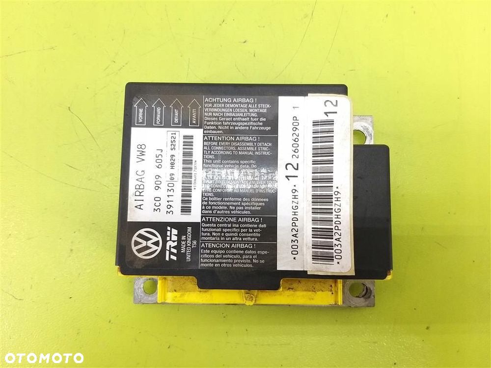 Sterownik Sensor CZUJNIK Airbag PODUSZKI VW Passat B6 2005-2010  3C0909605 - 1