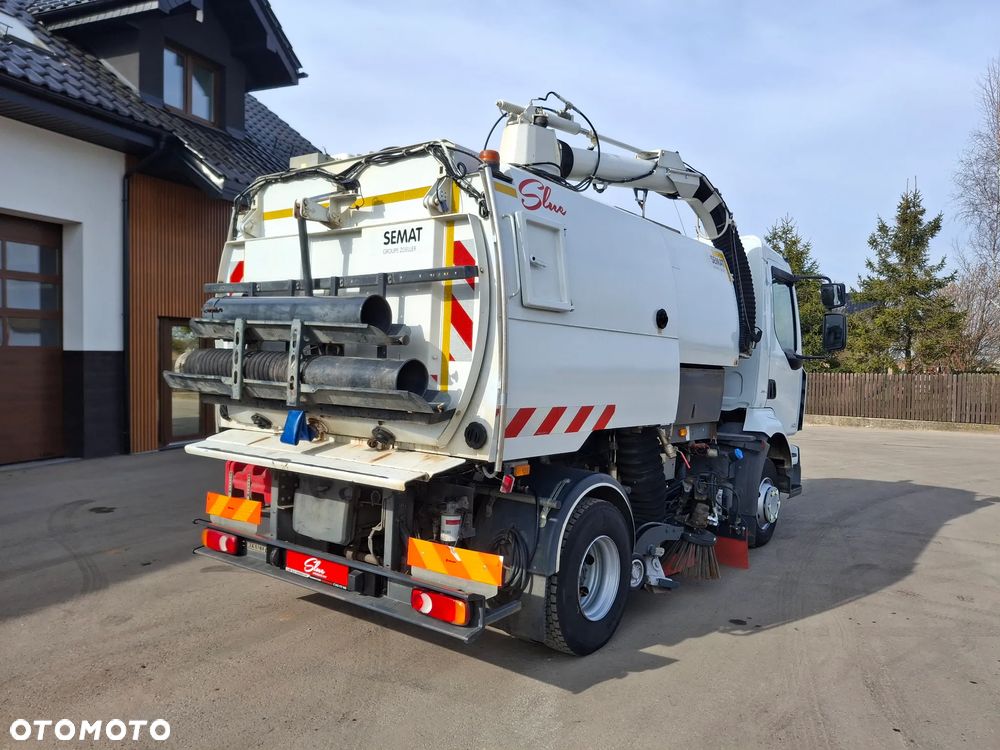 Renault Midlum 220 DXI Zamiatarka SEMAT Zoeller Johnston Szczotki L/R Obie Strony 2013r Napęd Hydrostat Euro 5 Rura Do Liści Studzienek 4466 Mth - 4