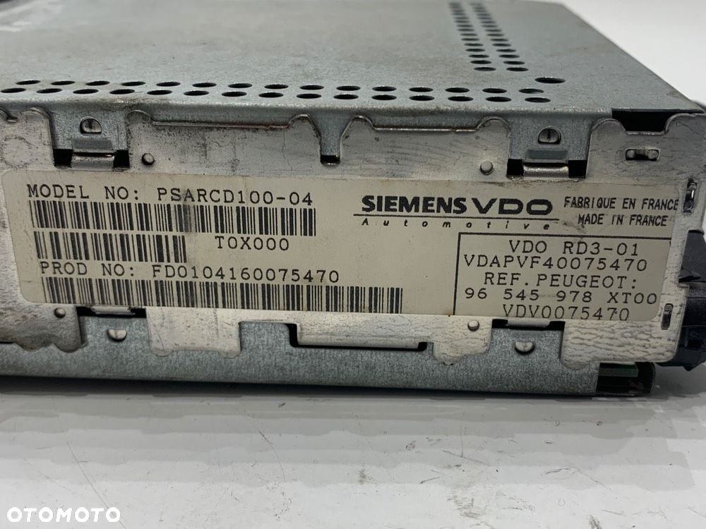 RADIO  PEUGEOT 307 (3A/C) 2000 - 2012 1.6 16V 80 kW [109 KM] benzyna 2000 - 2007 96545978XT - 5