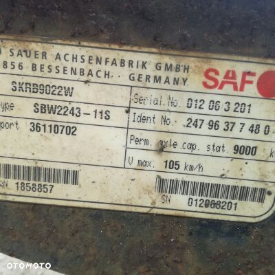 Oś naczepy Saf  Intrax wachacz skrb9022 w i inne - 1