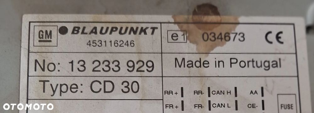 RADIO ORYGINALNE BLAUPUNKT 13233929- OPEL MERIVA A / CORSA C - 3
