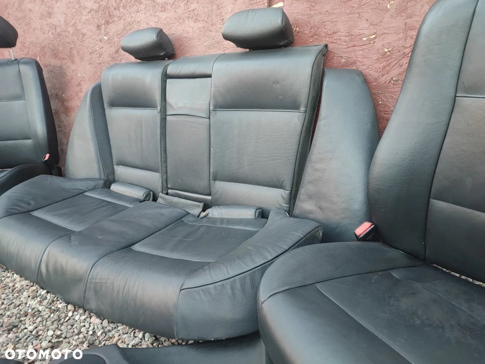 BMW E46 SEDAN ORYGINALNY KOMPLET FOTELI SKÓRZANYCH + KANAPA TYŁ SKŁADANA + BOCZKI EUROPA POD PODUSZKI AIR-BAG O NR. 52 20 8 214 940 / 52 20 8 214 970 / 52 10 8 214 910 OEM  W DOBRYM STANIE - 13
