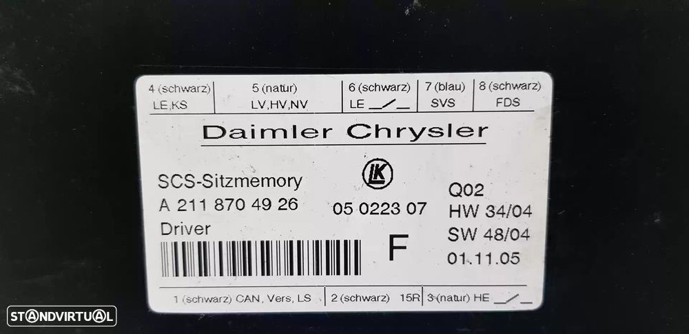 MODULO ELECTRONICO MERCEDES-BENZ CLASSE R 2006 -A2118704926 - 1