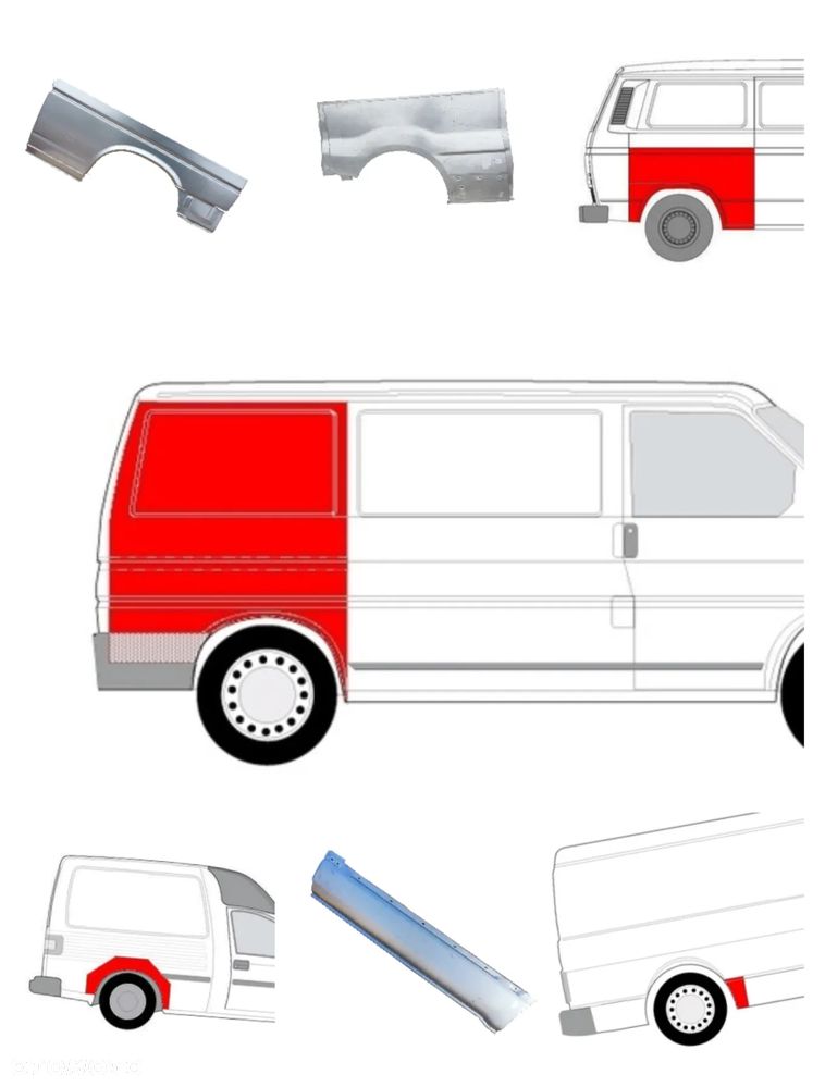 Próg poszycie reperaturka błotnika drzwi Volkswagen Transporter T2 T3 T4 T5 Crafter Passat Polo Multivan - 1