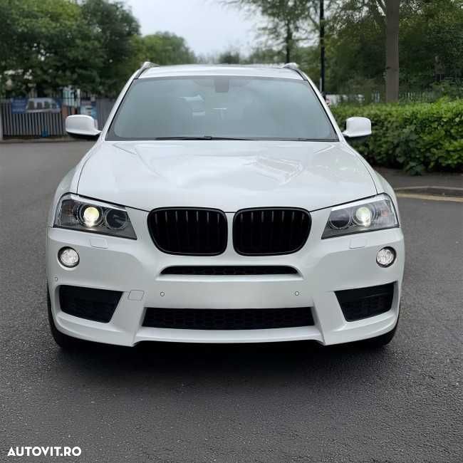 Grile Nari Simple BMW X3 F25 Non-Facelift 2011-2014, Negru Lucios, M Performance Style - 4