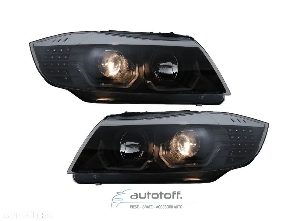 Faruri 3D Led Angel Eyes compatibile cu BMW Seria 3 E90 E91 (2005-2008) - 11