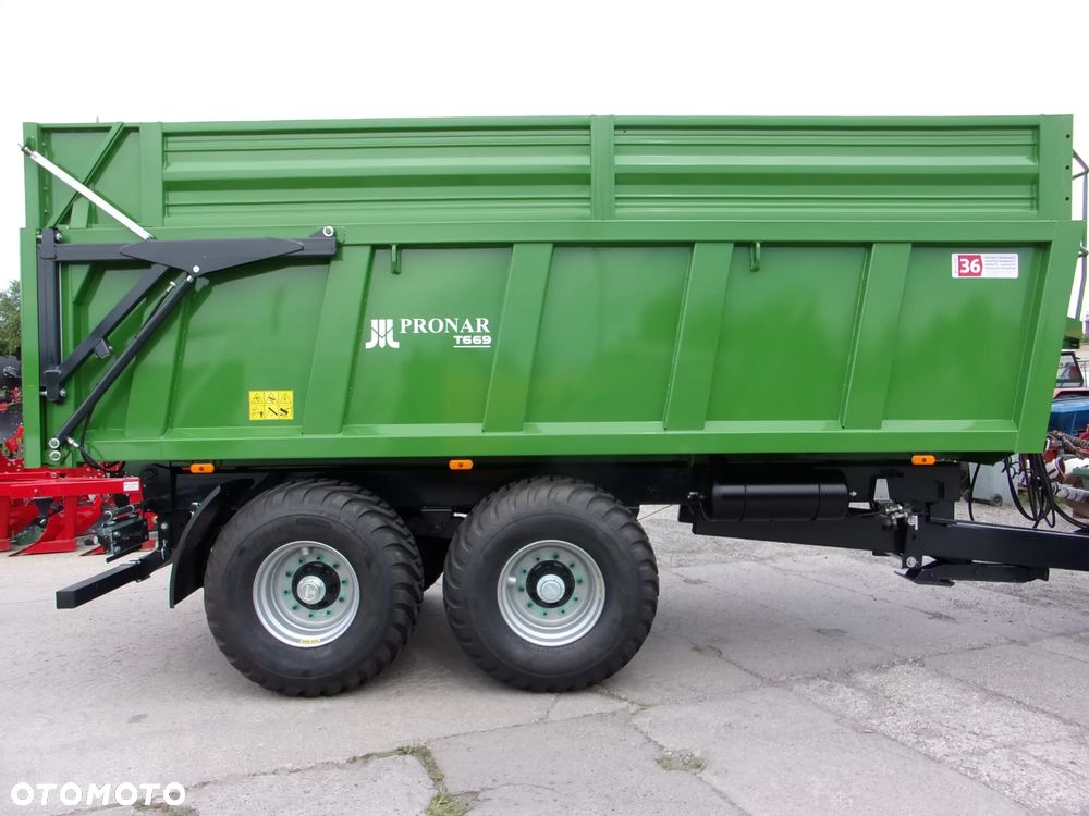 Pronar Przyczepa skorupowa T669 /T-700 XL tandem 14 ton, nadstawy, plandeka, oś skrętna - 3