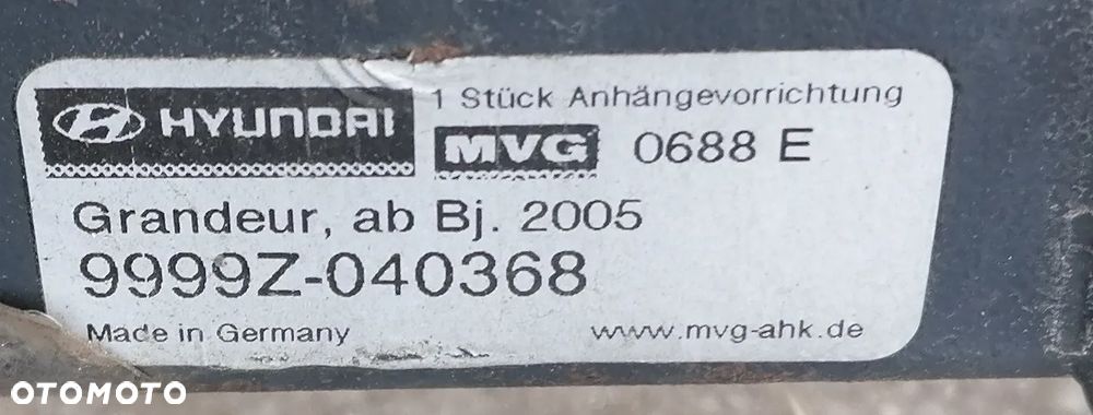 HYUNDAI GRANDEUR 09r HAK HOLOWNICZY 9999Z-040368 - 2