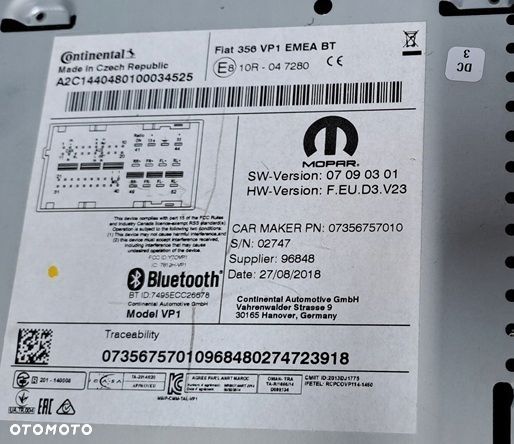 fiat tipo ii 15-21r radio fabryczne 07356757010 - 3