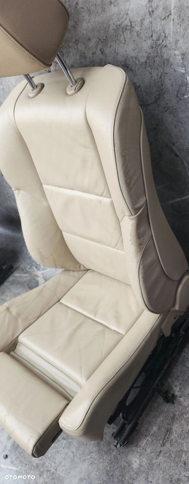 FOTEL PRAWY PRZÓD PRZEDNI SPORT KREMOWA/BEŻOWA SKÓRA BMW E60 E61 - 5