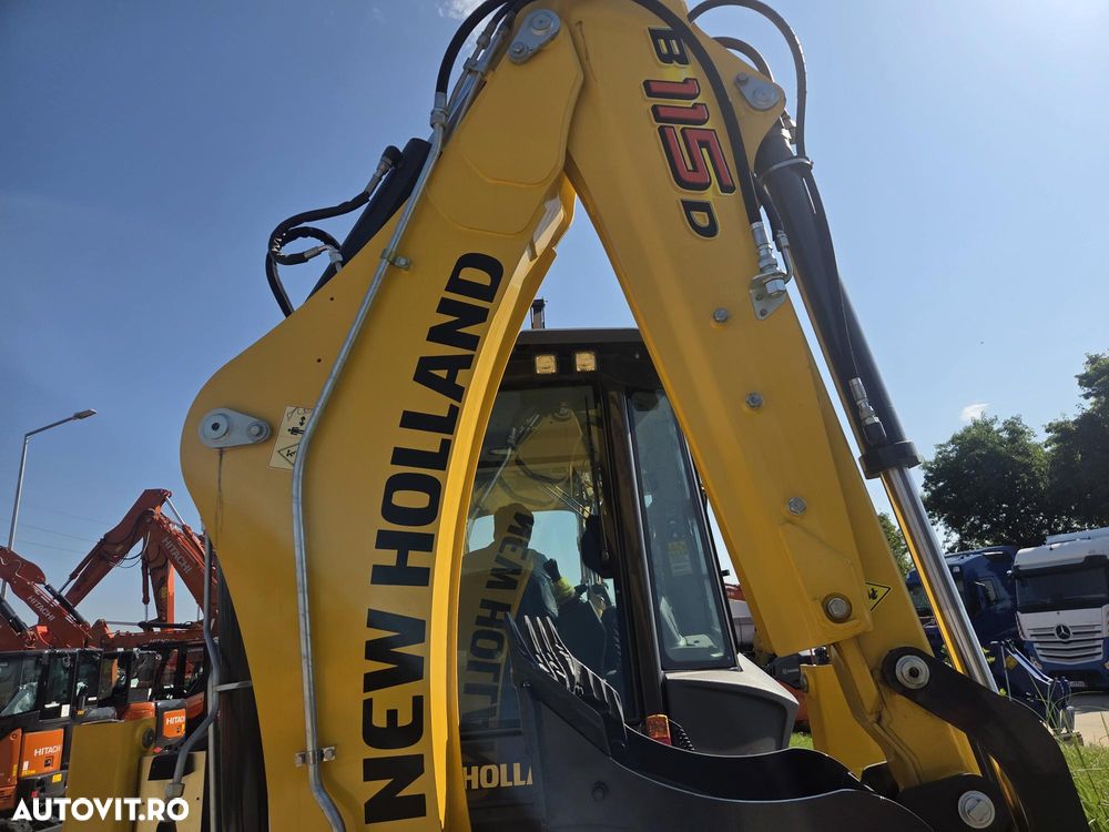 New Holland B115D, NOU, ROTI EGALE, 10t, FULL OPTION, motor 120CP, brat excv extensibil cu inst picon, cupa multifunctioinala 4x1, aer conditionat, masa operationala 10tone, cutie AUTOMATA POWERSHIFT, JOYSTICKURI, posibilitate leasing 5 ani-PROMOTIE 88.900 EUR - 16