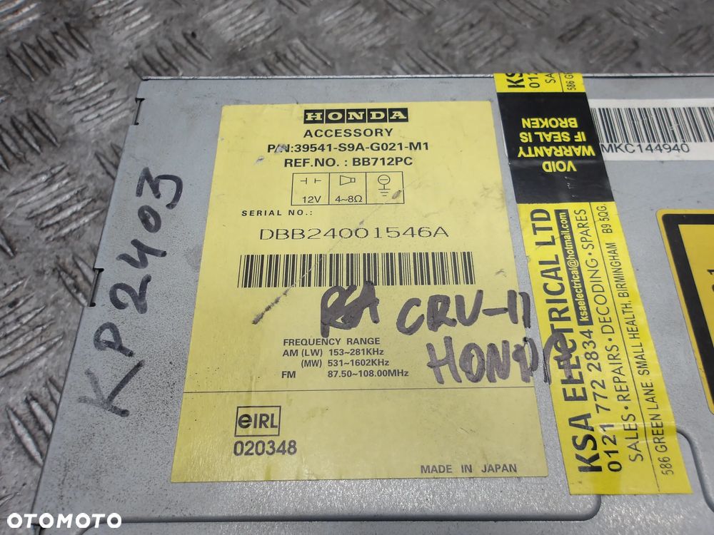 HONDA CR-V II RADIO NAWIGACJA 39541-S9A-G021-M1 - 3