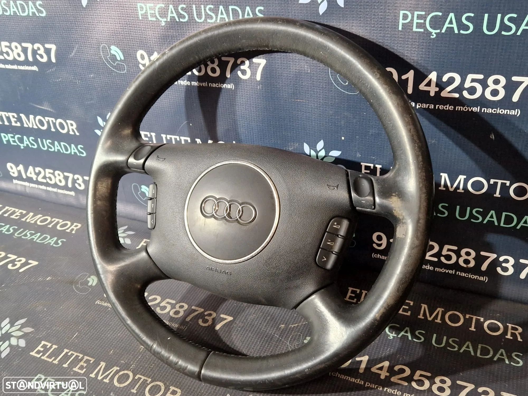 Volante usado pele multifunções AUDI A4 B6 4 BRAÇOS AUTOMATICO PATILHAS AIRBAG - 1