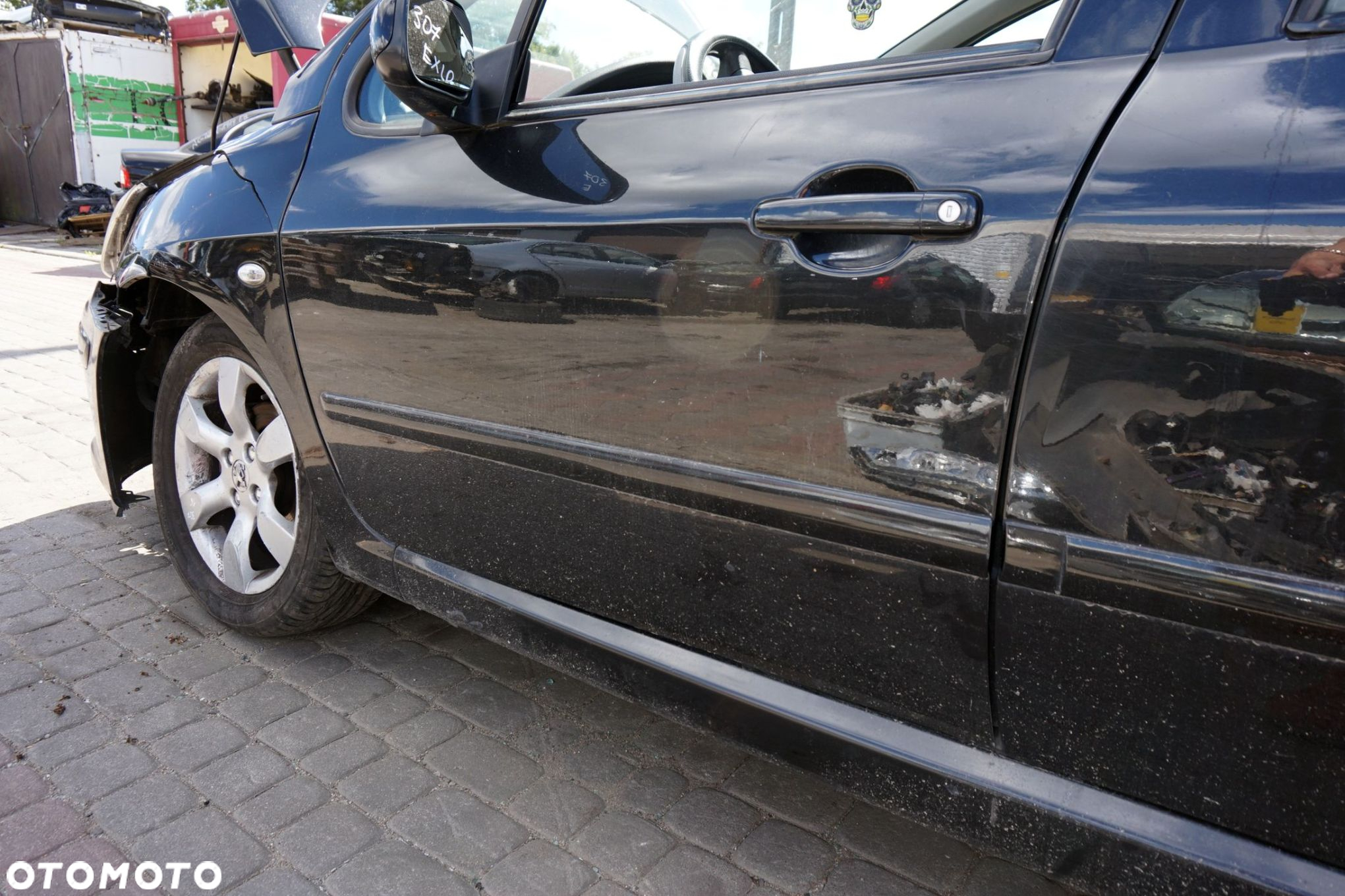 DRZWI PRZEDNIE LEWE 307 LIFT 5D HB EXLD  CZARNY PEUGEOT 2005-2007 - 4