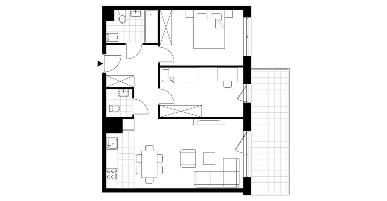 3-pokojowe mieszkanie 64m2 + balkon - Pełny obrazek: 3/23