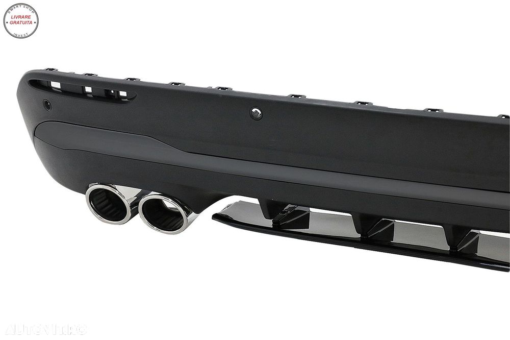 Difuzor Bara Spate cu Ornamente Evacuare Crom Mercedes GLA SUV H247 Sport Line (20- livrare gratuita - 3