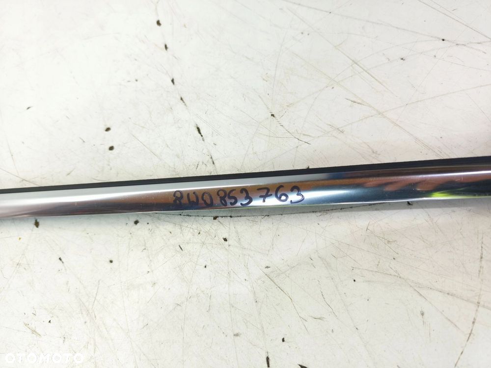 LISTWA ZGARNIAJĄCA SZYBĘ DRZWI LEWY TYŁ CHROM AUDI A4 B9 8W0853763 - 5