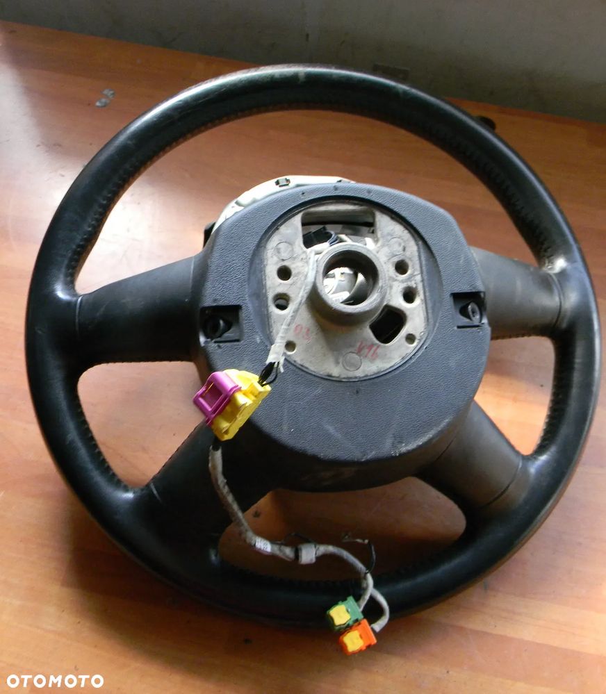 kierownica skórzana skóra AUDI A3 8P A4 B6 B7 A6 C6 multifunkcja airbag - 9
