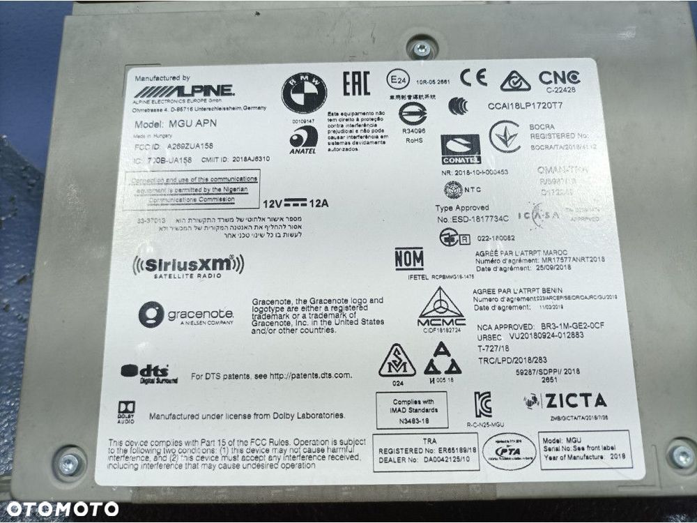 BMW 5 G30 G31 RADIO NAWIGACJA CZYTNIK NAPĘD MODUŁ 5A071E601 - 4