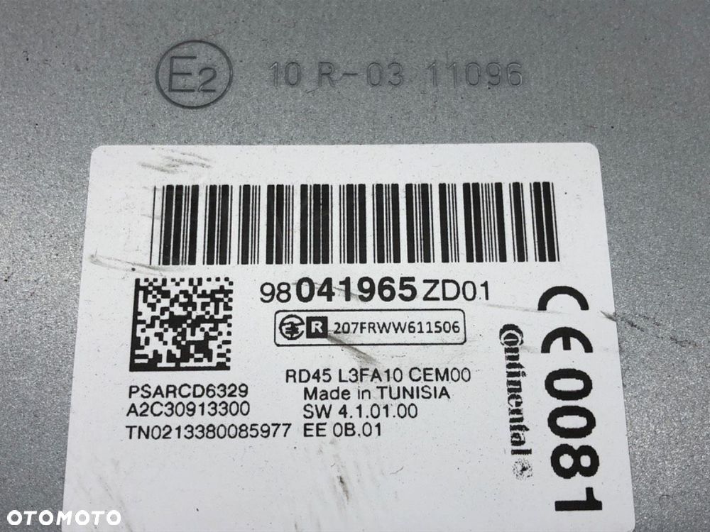 RADIO  CITROEN C-ELYSEE (DD_) 2012 - 2022 1.6 HDI 92 68 kW [92 KM] olej napędowy 2012 - 2022 - 5