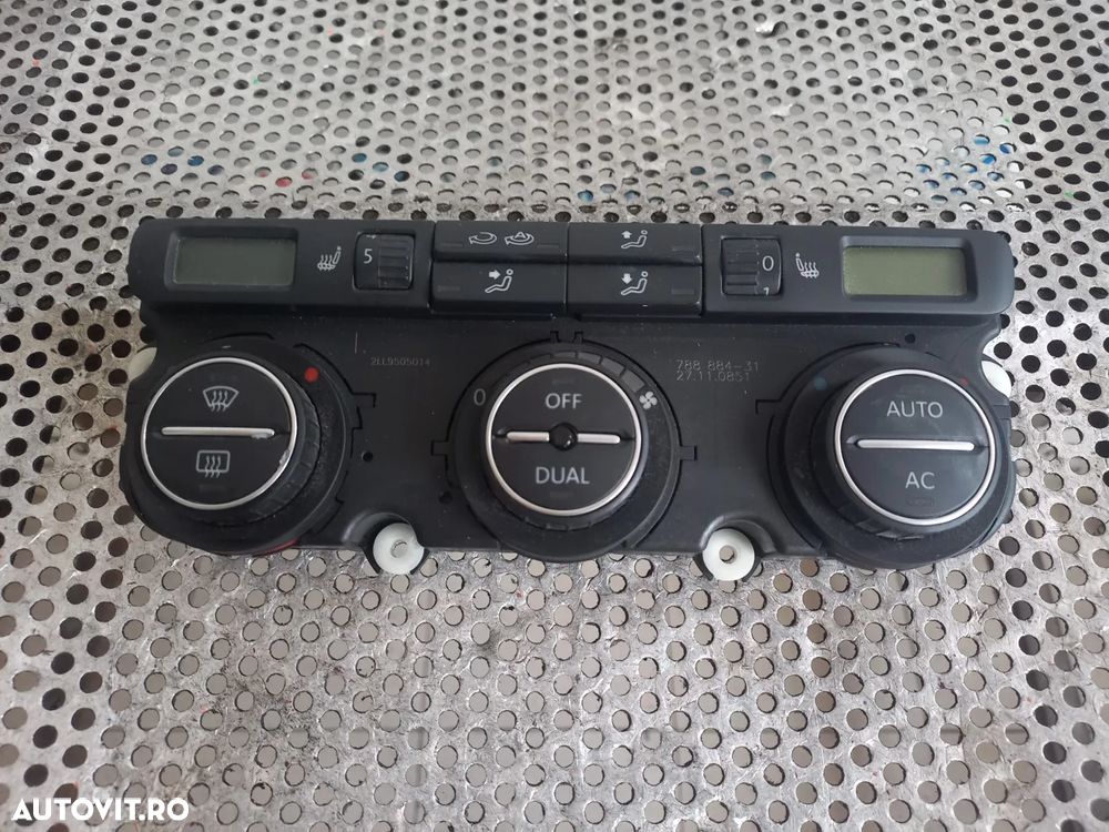 Panou Modul Comenzi Dublu Climatronic Cu Incalzire In Scaune Vw Golf 5 Jetta Touran Cod 1KDA - 3