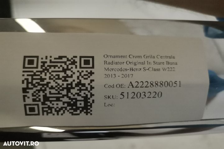 Ornament Crom Grila Centrala Radiator Original In Stare Buna Mercedes- - 7