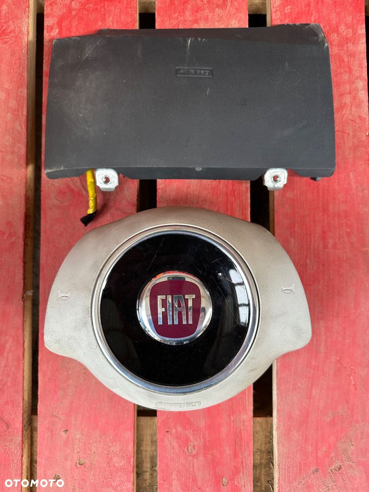 FIAT 500 DESKA ROZDZIELCZA konsola kokpit pulpit poduszki airbag pasy KOMPLET ORYGINALNY - 2