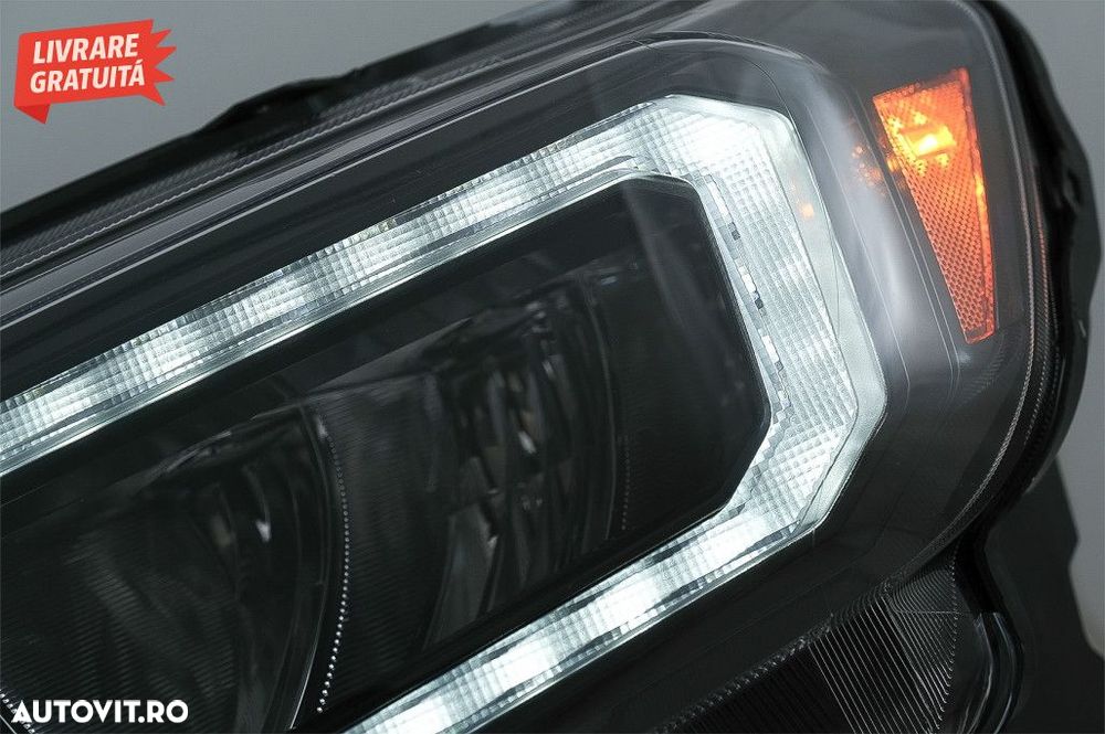 Faruri LED Light Bar Ford Ranger (2015-2020) LHD Negru cu Semnal Dinam - 3