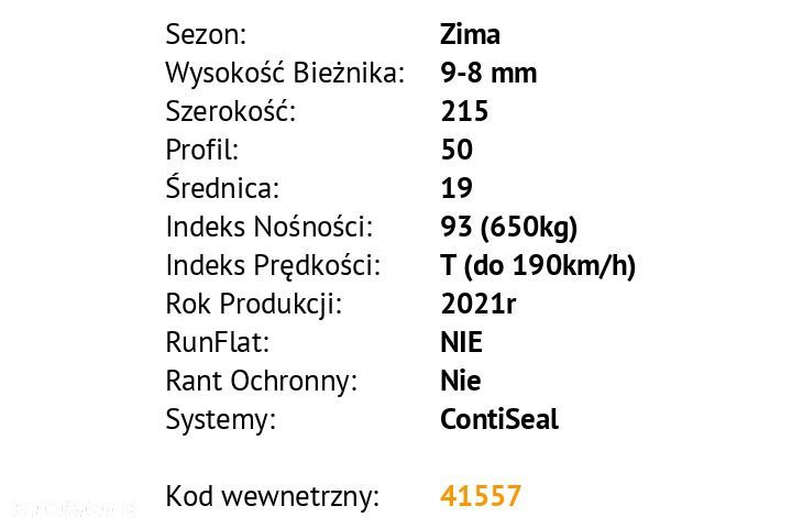 Opony Continental Continental WinterContact TS 850 P 215/50 R19 - 3