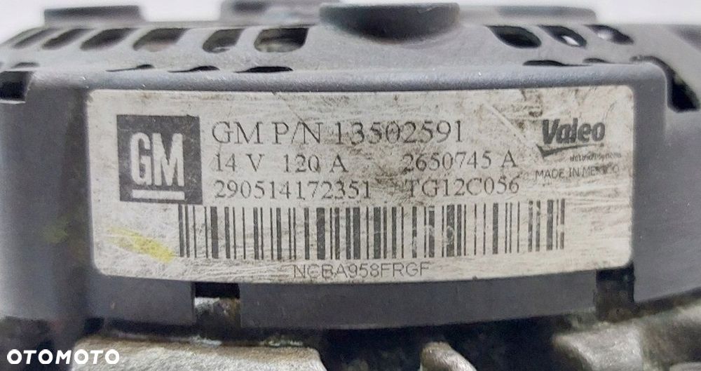 alternator opel insignia a 2.0 t 09r 220km a20nht 13502591 - 6
