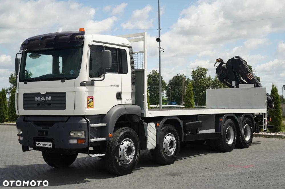 MAN TGA 35.360 /  PLATFORMA 8x4 + HDS HIAB 166 D-4 / MAX UDŹWIG: 4 600 KG /  ROTATOR / PILOT - 9