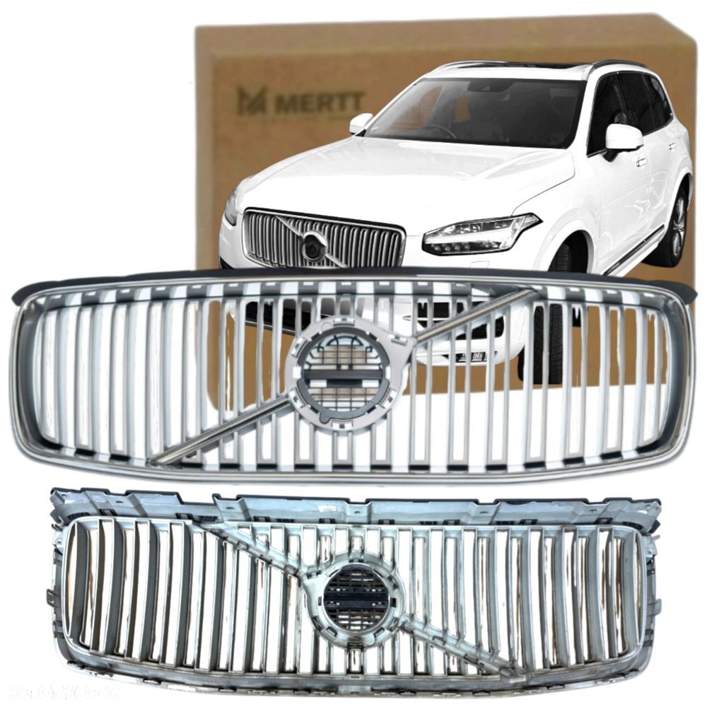 ATRAPA KRATKA ŚRODKOWA GRILL CZARNA PASUJE DO VOLVO XC90 2015-2019 - 1